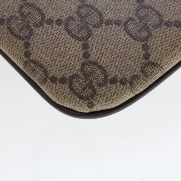 GUCCI GG Canvas Web Sherry Line Hand Bag PVC Leather Beige Red Auth 45605 - Picture 14 of 16